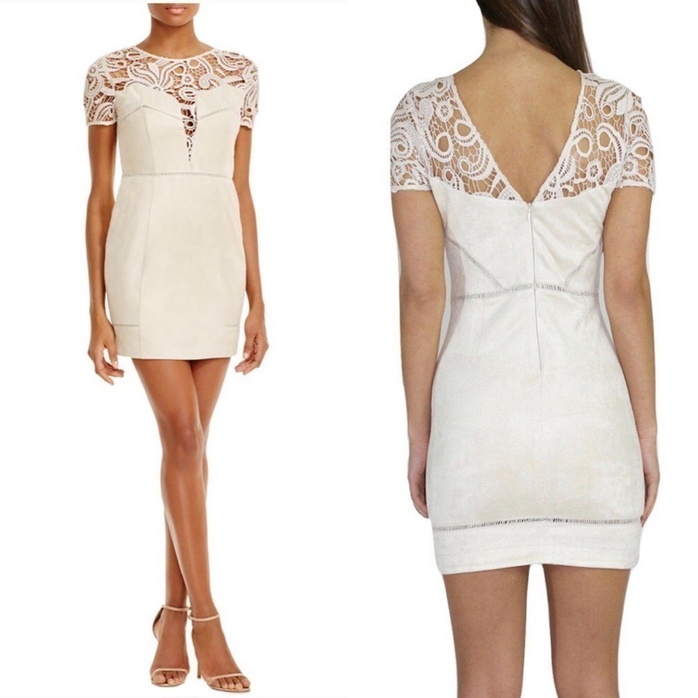 J.O.A suede lace shift dress